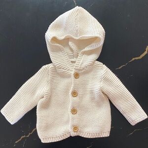 Cozy Cream Knit Kids Jacket with Hood